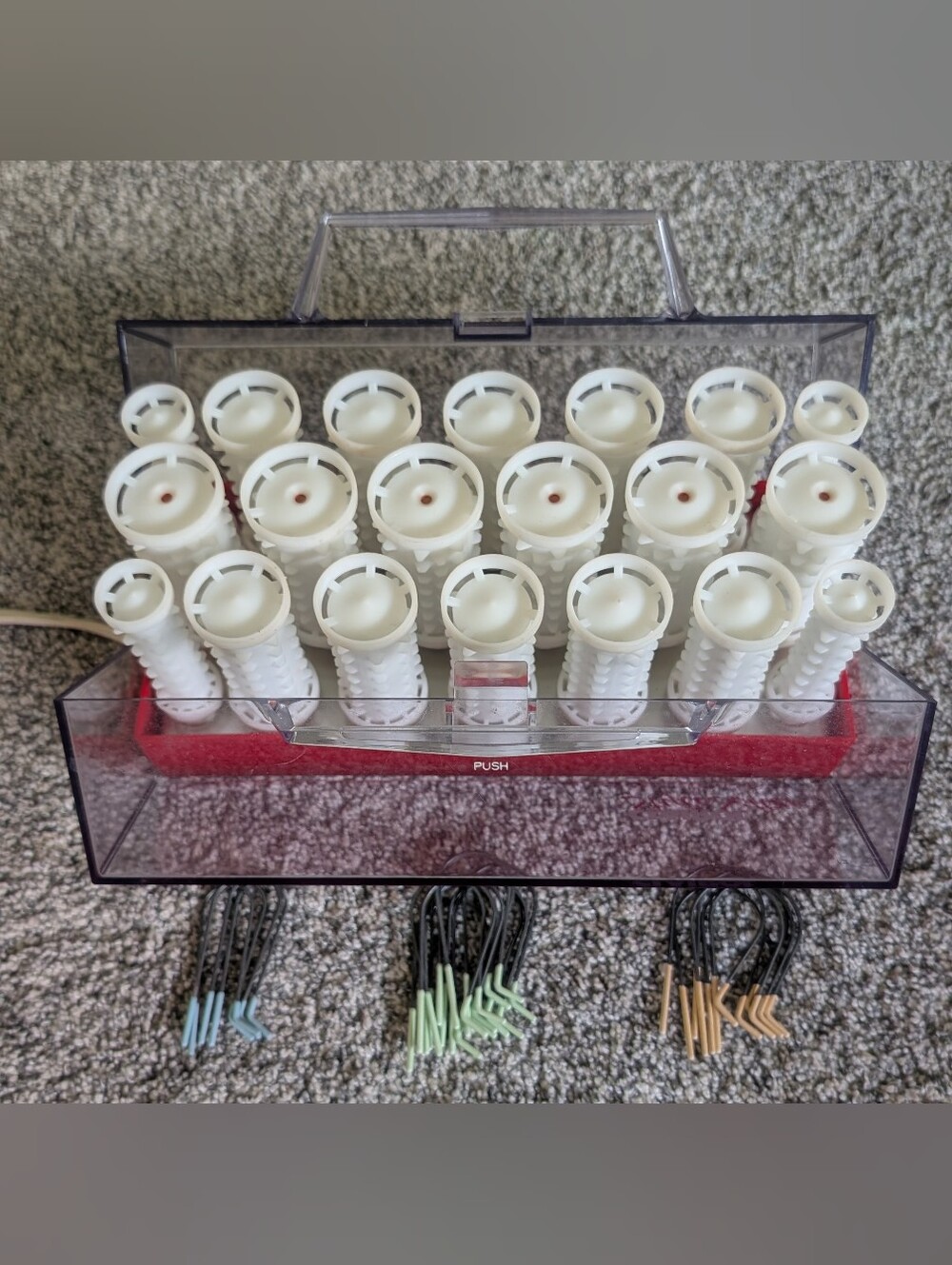 Vtg Clairol 20 Instant Hairsetter Wax Hot Roller Curlers C20S-Z 20 Clips Tested - Picture 3 of 7